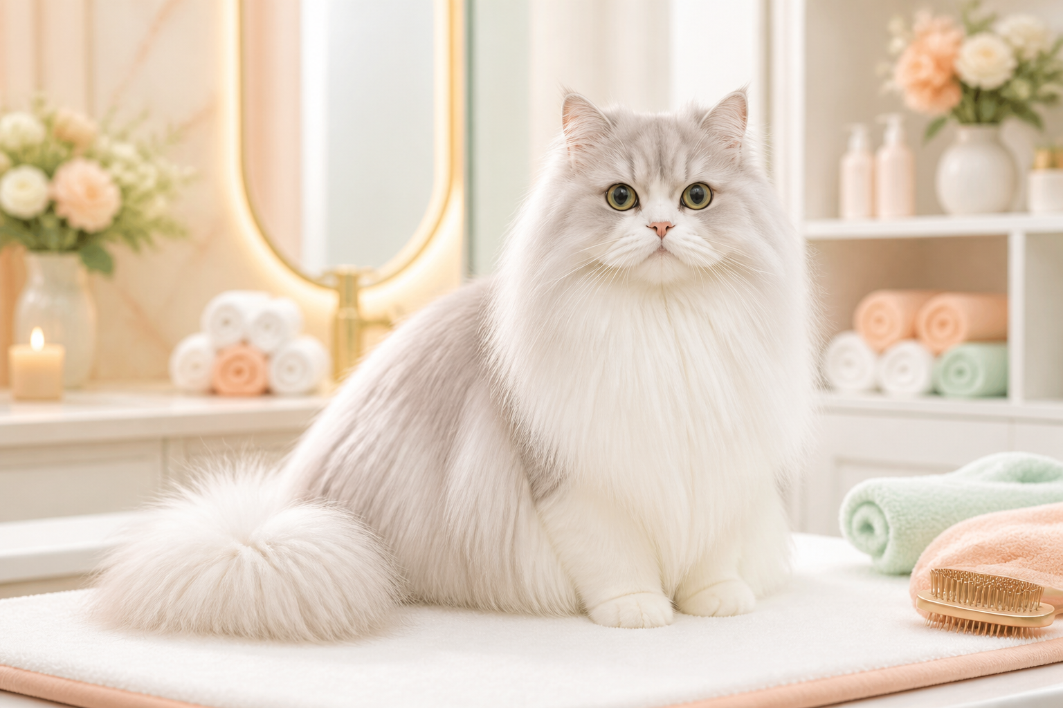 แพ็กเกจอาบน้ำตัดขนแมวขนยาว The Pets Zoo