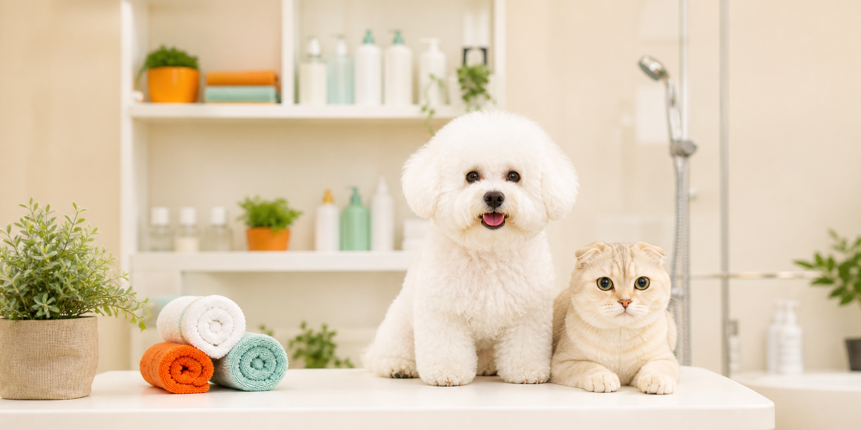 น้องหมาและน้องแมวในร้านอาบน้ำตัดขน The Pets Zoo